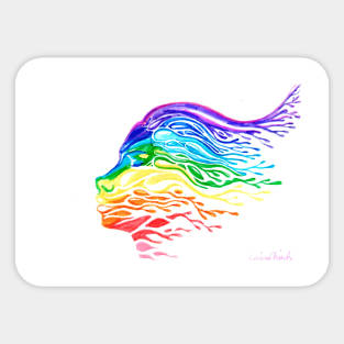 Rainbow face Sticker